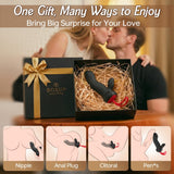 2 in 1 APP Control Nipple Anal Clitoral Stimulator Dildo with Dual Motors & 9 Vibrations G Spot Vibrator