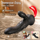 2 in 1 APP Control Nipple Anal Clitoral Stimulator Dildo with Dual Motors & 9 Vibrations G Spot Vibrator