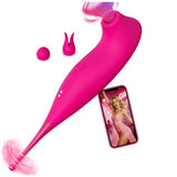 2 in 1 Clit Sucker High Frequency Clitoris G Spot Bullet Wand Vibrator APP Remote Control Sucking Vibrator