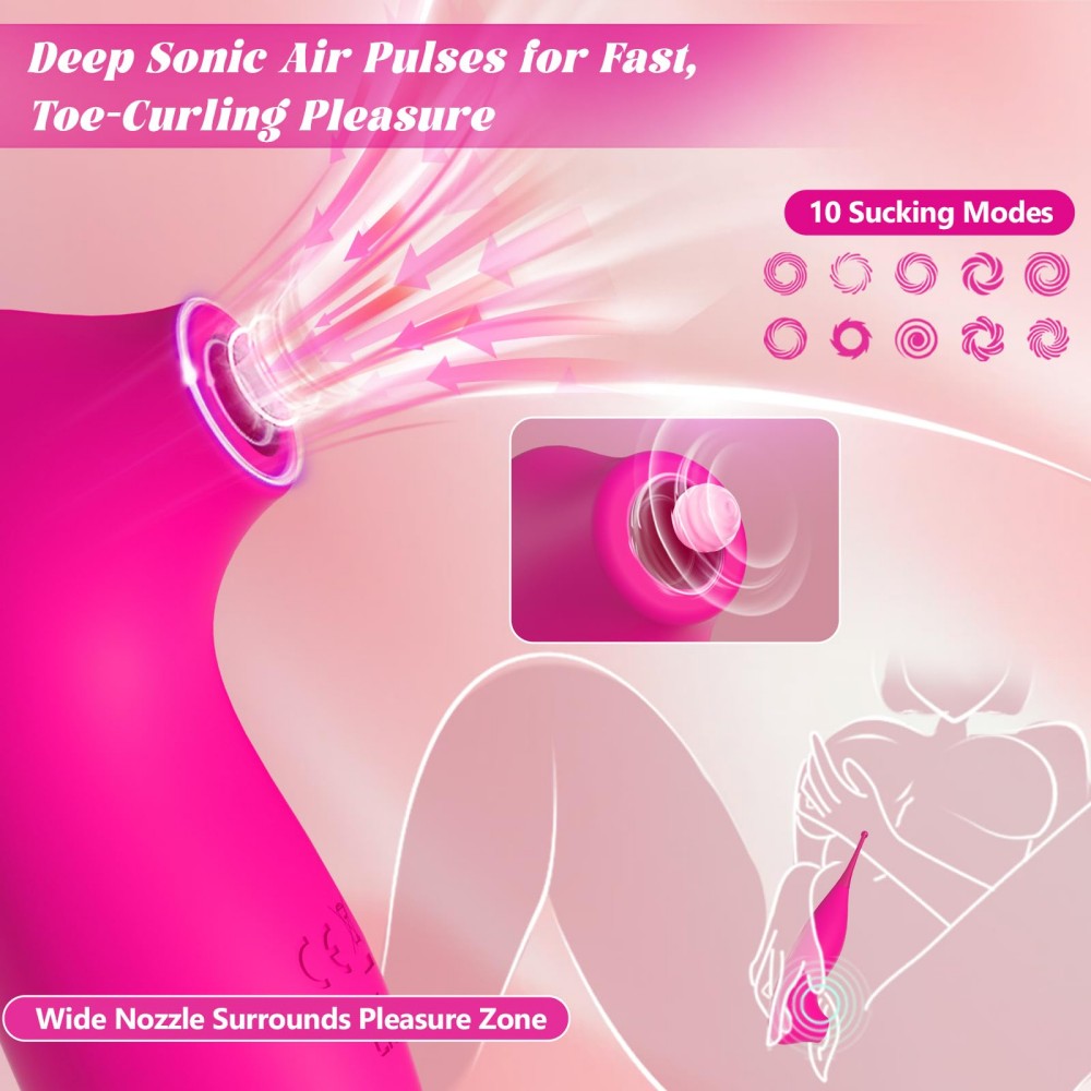 2 in 1 Clit Sucker High Frequency Clitoris G Spot Bullet Wand Vibrator APP Remote Control Sucking Vibrator