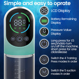 2 in 1 Vacuum Pump for ED Treatment with 6 Training Modes Automatic Male Masturbators with 5 Suction Modes Electric Penis Pump Male Sex Toys for Men
