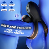 3-Motor Vibrating Cock Ring Sex Toys for Men & Women 10 Vibration Penis Ring with Perineum Clitoral Stimulator