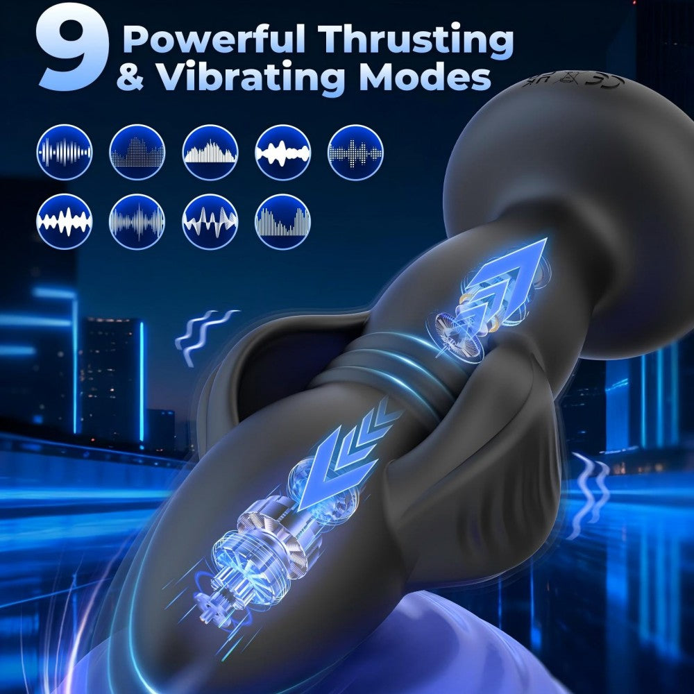 3-in-1 Telescopic & Expanding Anal Toy App Control Butt Plug Prostate Massager 9 Thrusting & Vibration Modes Anal Plug Vibrator