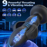 3-in-1 Telescopic & Expanding Anal Toy App Control Butt Plug Prostate Massager 9 Thrusting & Vibration Modes Anal Plug Vibrator