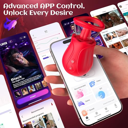 360° Rotation Tongue with 10 Licking & Vibrating Modes for Clitoral Nipple Removable Cup Couple & Solo Sex Games