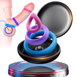 3 Colored 85kg Tension Silicone Cock Ring Set Couples Sex Toy with 3 Pcs Different Sizes Penis Ring for Erection Enhancing Long Lasting Stronger