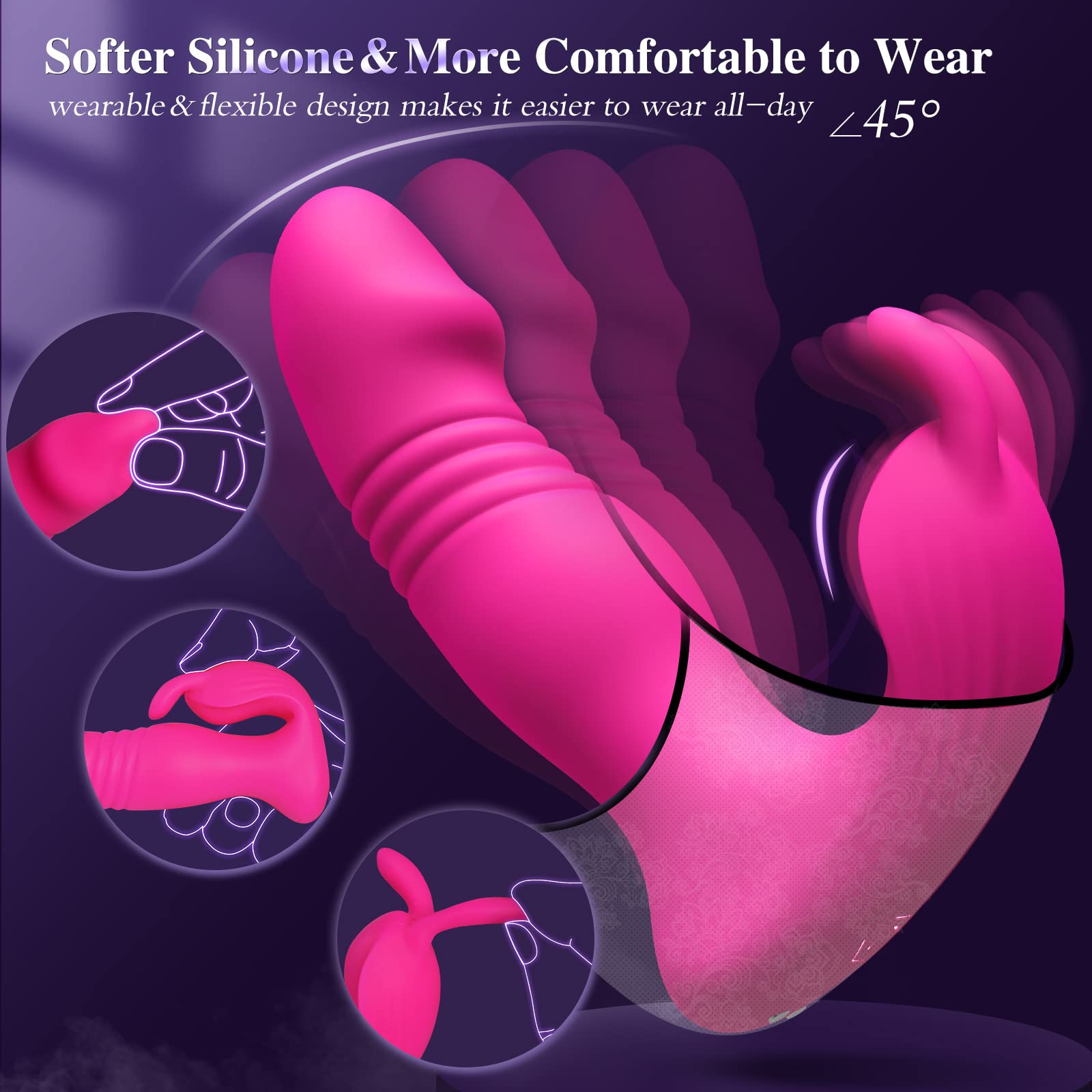 3 IN 1 App Remote Control Vibrator Wearable 9 Thrusting Dildos Vibrator Sex Toy for Women