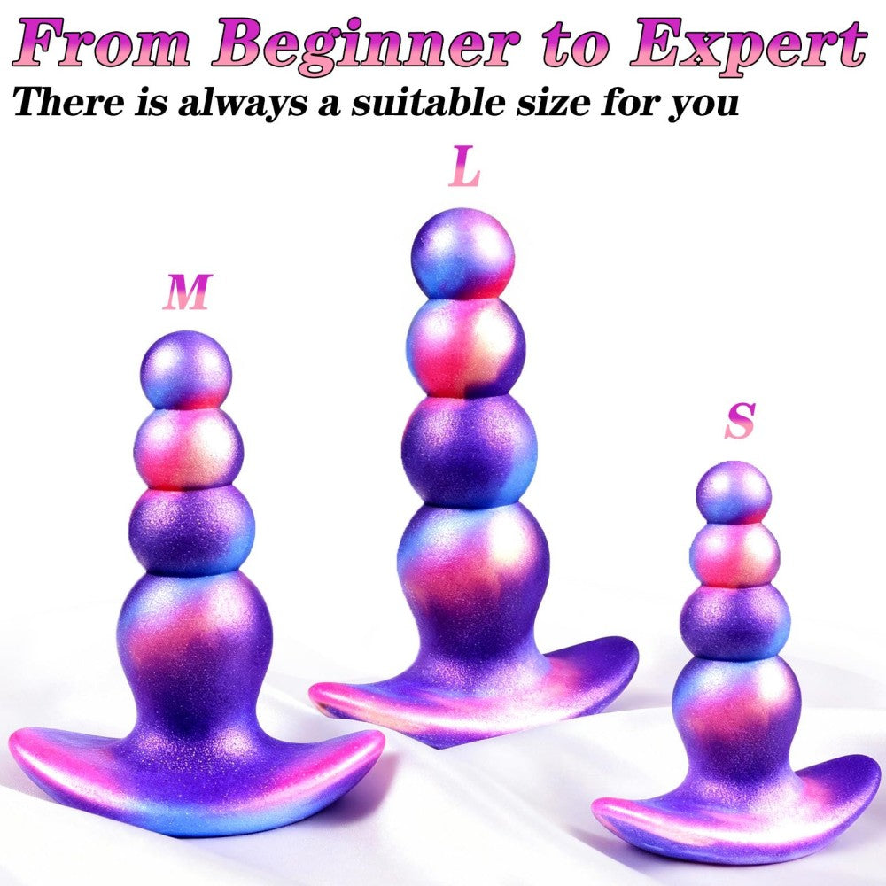3 PCS Anal Plug Set Silicone Wearable Anal Beads Butt Plug Trainer Kit Anal Dilator Trainer Stretcher Prostate Massager
