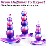 3 PCS Anal Plug Set Silicone Wearable Anal Beads Butt Plug Trainer Kit Anal Dilator Trainer Stretcher Prostate Massager