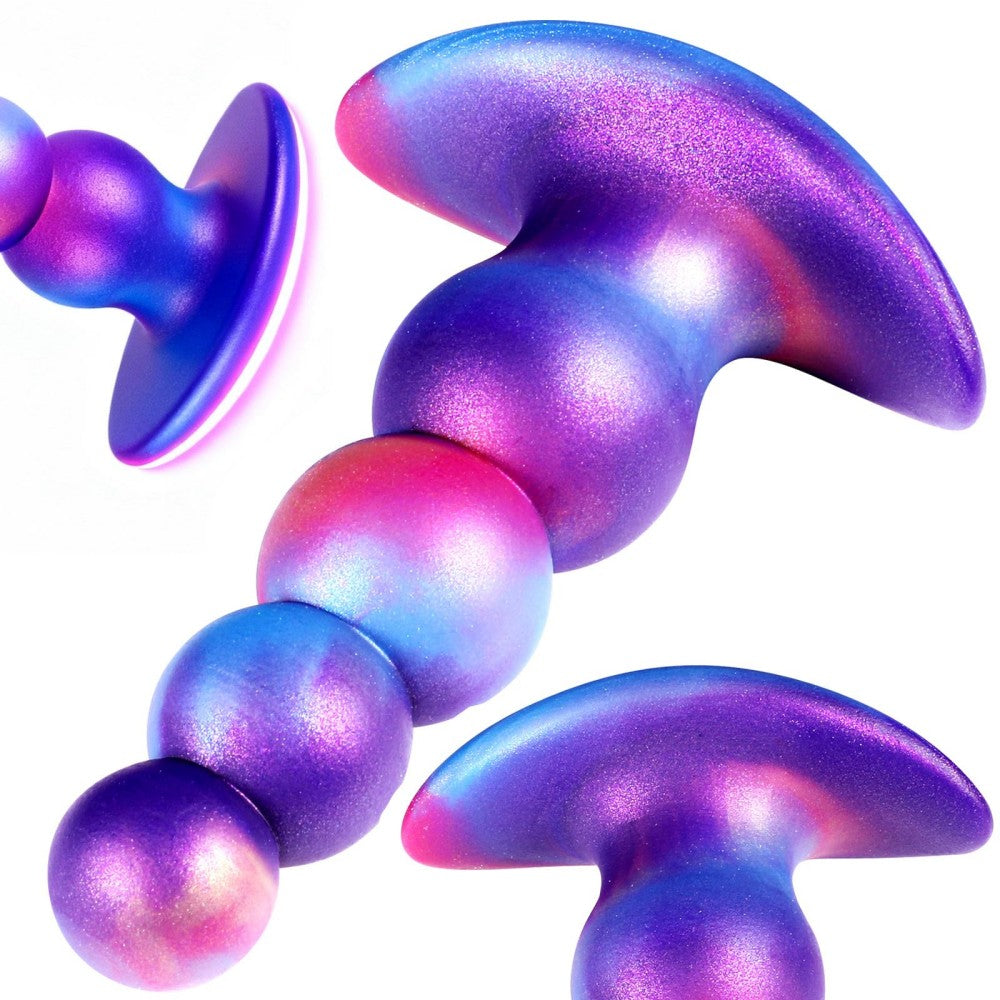 3 PCS Anal Plug Set Silicone Wearable Anal Beads Butt Plug Trainer Kit Anal Dilator Trainer Stretcher Prostate Massager