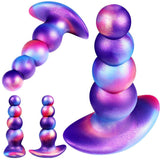 3 PCS Anal Plug Set Silicone Wearable Anal Beads Butt Plug Trainer Kit Anal Dilator Trainer Stretcher Prostate Massager