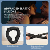 3 Size Silicone Penis Rings with 6-Point Pressure Support, No Blockage Design for Natural Ejaculation