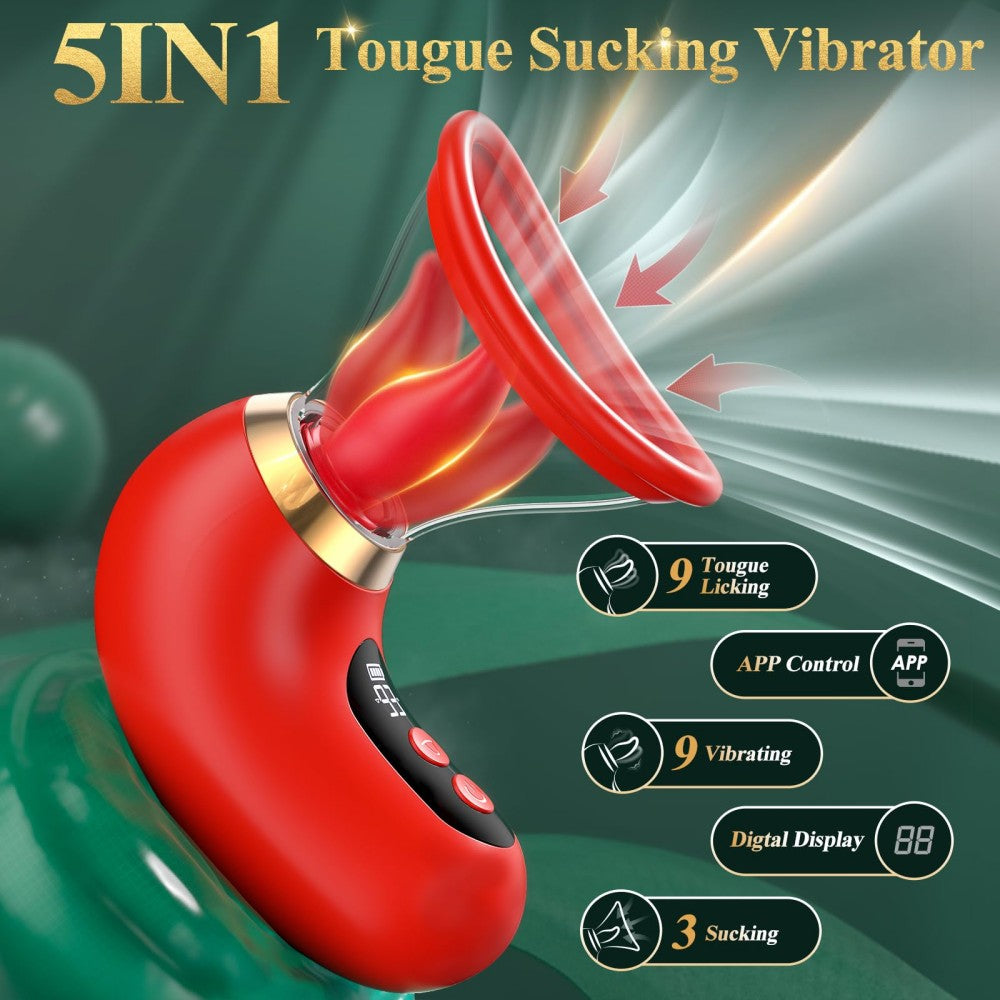 3 Sucking 9 Tongue Licking & Vibrating Adult Toys LCD Display Removable Cup Clitoral G Spot Vibrators