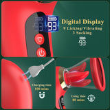 3 Sucking 9 Tongue Licking & Vibrating Adult Toys LCD Display Removable Cup Clitoral G Spot Vibrators