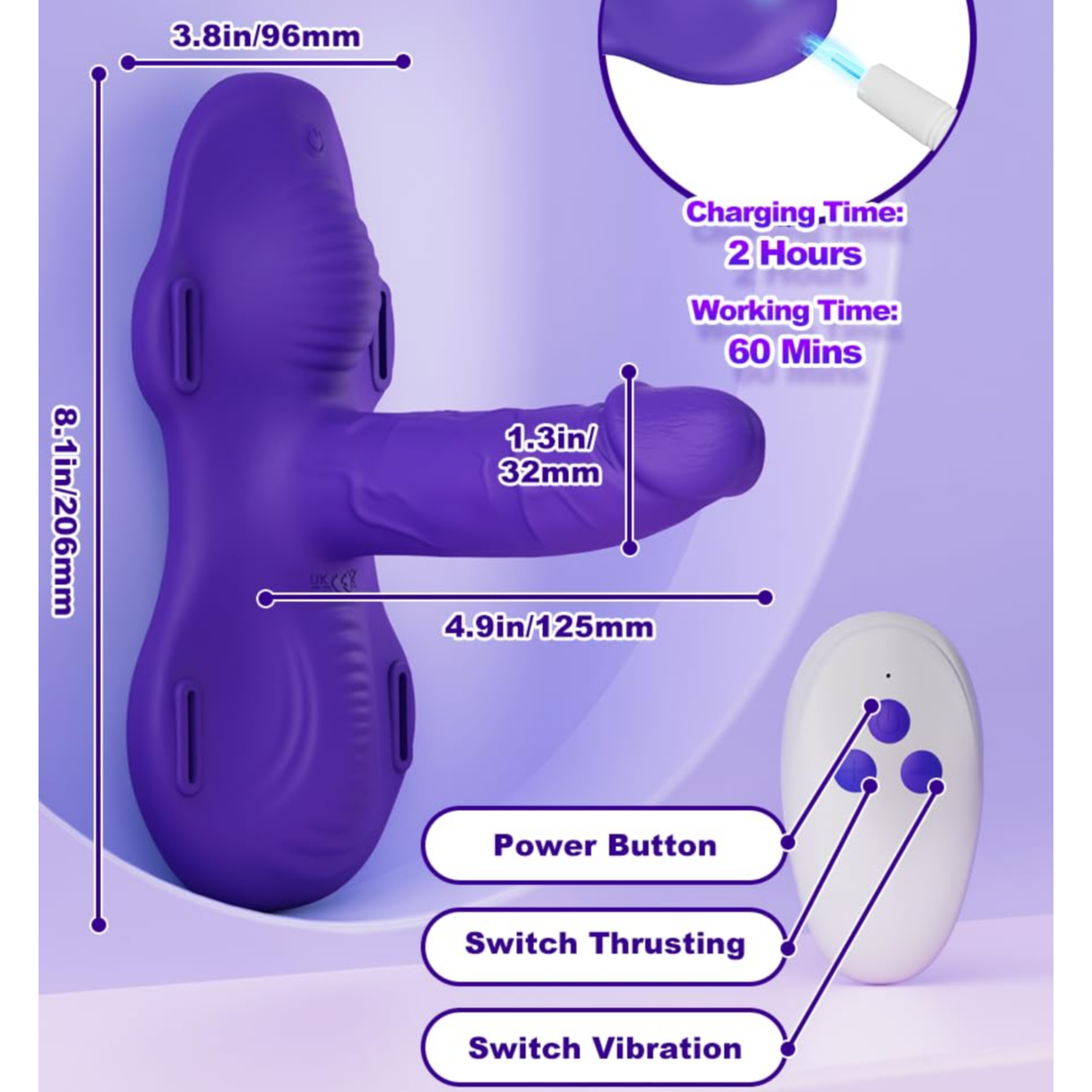 3 Thrusting & Vibrating Modes for Women G Spot Clit Stimulation Female Vibrator