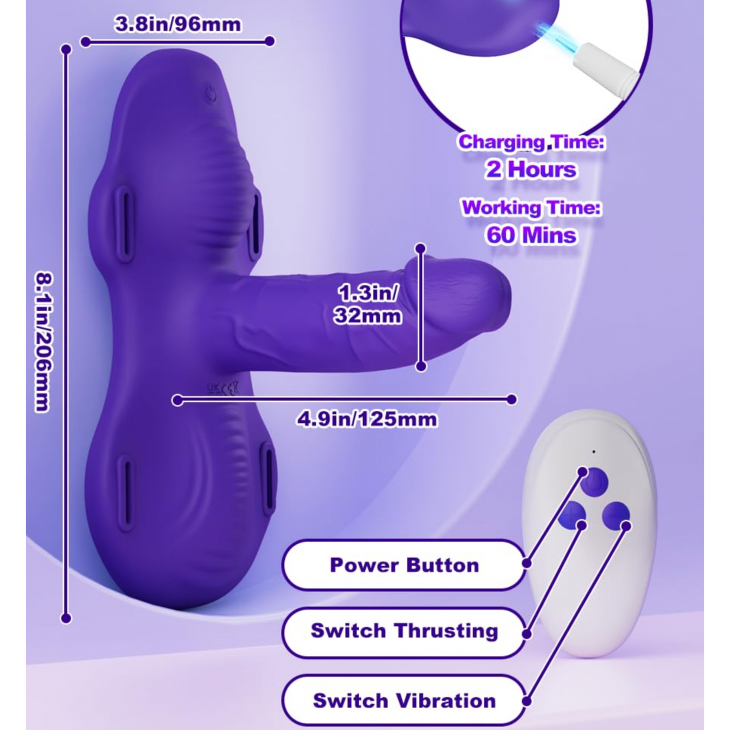 3 Thrusting & Vibrating Modes for Women G Spot Clit Stimulation Female Vibrator