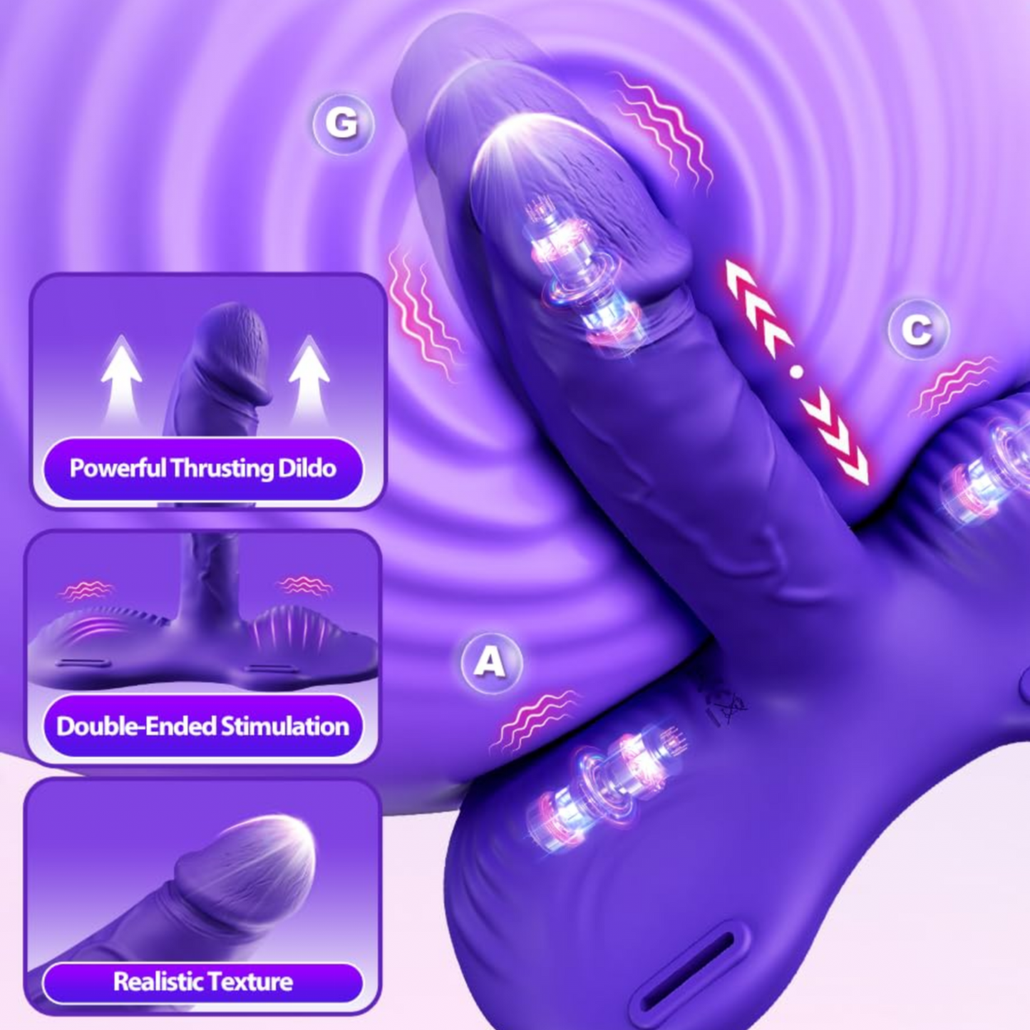 3 Thrusting & Vibrating Modes for Women G Spot Clit Stimulation Female Vibrator