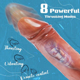 Realistic Wearable Dildo Vibrator Remote Control G-Spot Anal Vibrators with 8 Thrusting & Vibration