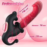 4-in-1 G-Spot 10 Sliding Ring Thrusting with Vibrating, Thrusting & Licking Modes Rabbit Vibrator