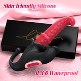 4-in-1 G-Spot 10 Sliding Ring Thrusting with Vibrating, Thrusting & Licking Modes Rabbit Vibrator