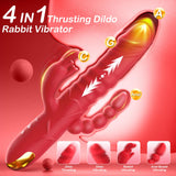 4 IN 1 10 Vibrating Modes Thrusting Dildo Vibrator Sex Toys Dildos Anal G Spot Rabbit Vibrator
