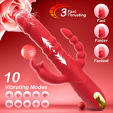 4 IN 1 10 Vibrating Modes Thrusting Dildo Vibrator Sex Toys Dildos Anal G Spot Rabbit Vibrator
