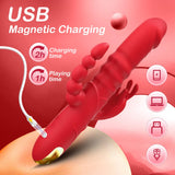 4 IN 1 10 Vibrating Modes Thrusting Dildo Vibrator Sex Toys Dildos Anal G Spot Rabbit Vibrator