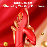 4 IN 1 G Spot Vibrators Tongue Clitoral Stimulator Rose Sex Toy Dildos with 10 Vibrating 5 Thrusting & Licking Biting Modes