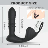 Samurai APP Control 9 Thrusting Anal Plug Remote Control Anal Vibrator Prostate Massager With Cock Ring