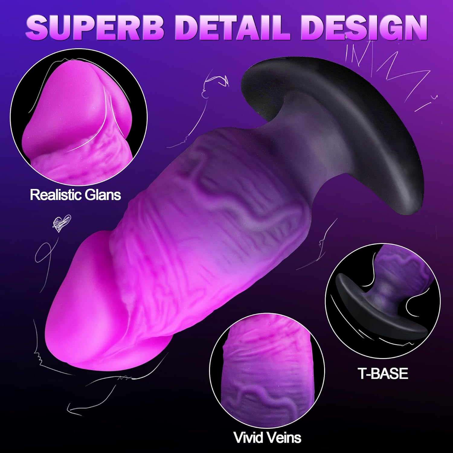 5.8 Large Butt Plug Anal Plug, Huge Buttplug Big Anal Dildo Wearable Anal Stretcher, Soft Silicone Butt Plug Giant Prostate Dildo