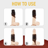 2PCS Penis Sleeves Textured Ribbed Cock Ring Set