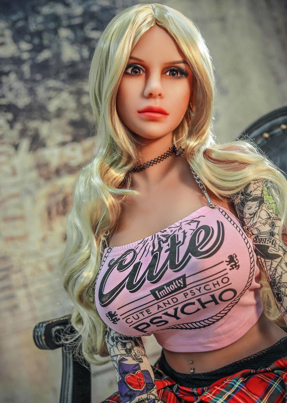 55.1IN 57.3LB Sex Doll Black Eyes With Long Blonde Curly Hair Masturbator - propinkup