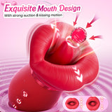 5 IN 1 Mouth Sucking Vibrator Rose Sex Toy 10 Tongue Licking 3 Auto & 1 Manual Sucking Adult Toys