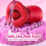 5 IN 1 Mouth Sucking Vibrator Rose Sex Toy 10 Tongue Licking 3 Auto & 1 Manual Sucking Adult Toys