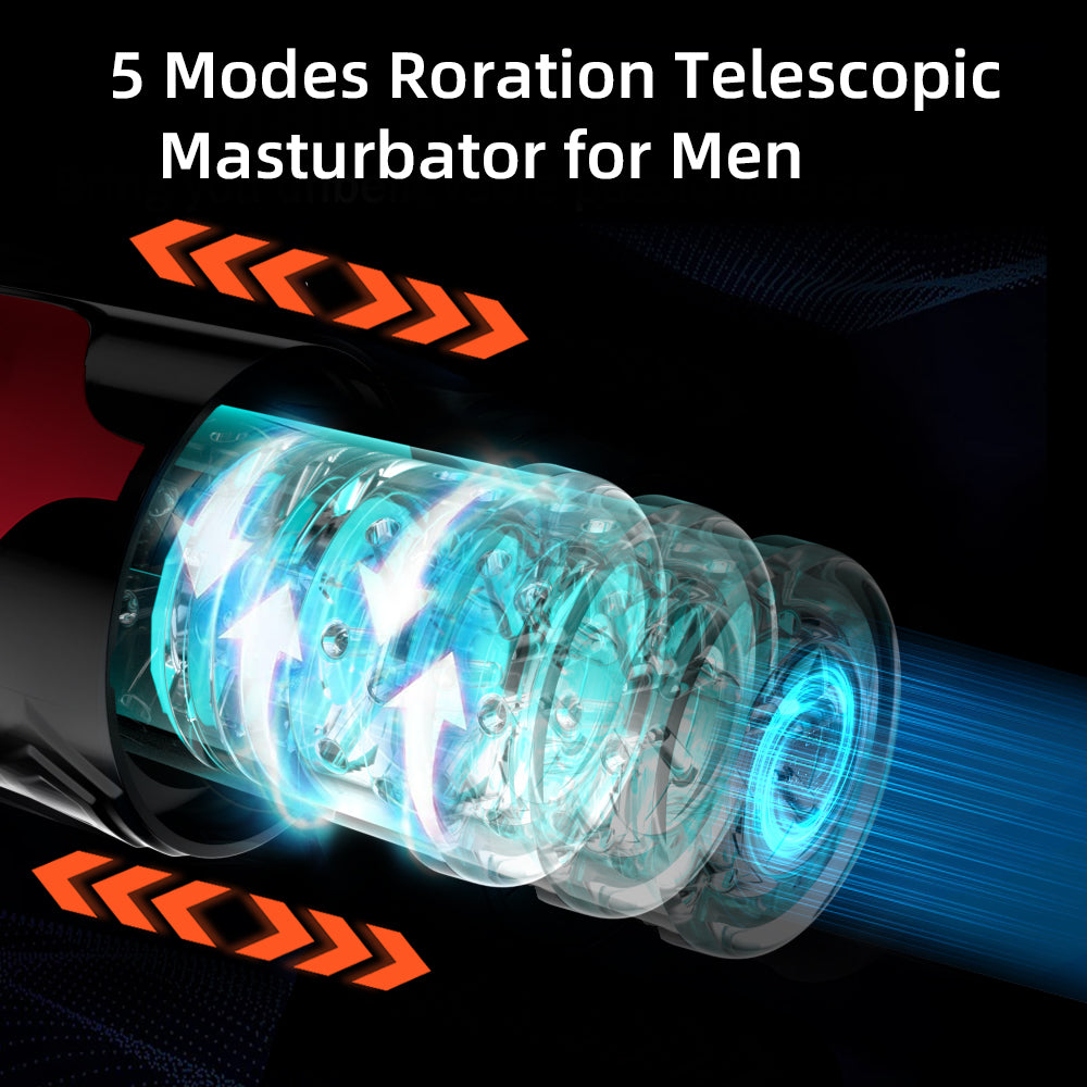 5 Modes Rotation  Masturbation Automatic Piston Powerful Telescopic Masturbator Men One Button Speed Up Adult Goods Men