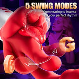 5 Rhythmic Swings and 10 Tongue Vibrator Heating Mode 5 in 1 Rose Sex Toy