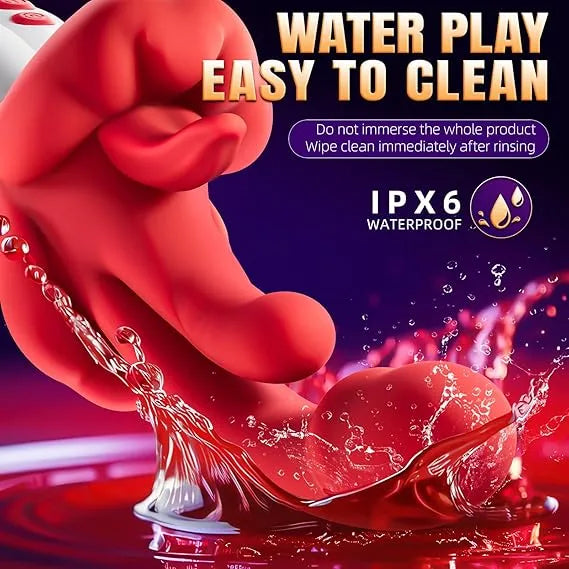 5 Rhythmic Swings and 10 Tongue Vibrator Heating Mode 5 in 1 Rose Sex Toy