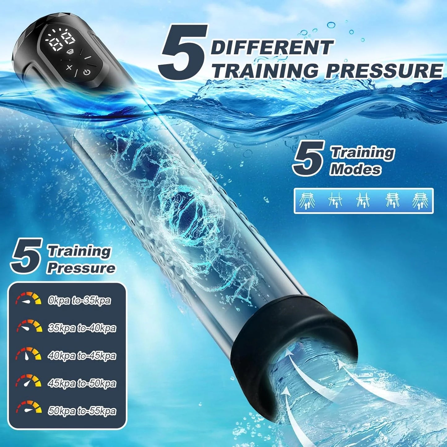 APP Control 5 Suction 5 Pressure Penis Pump Male Sex Stroker Penis Pump For Male