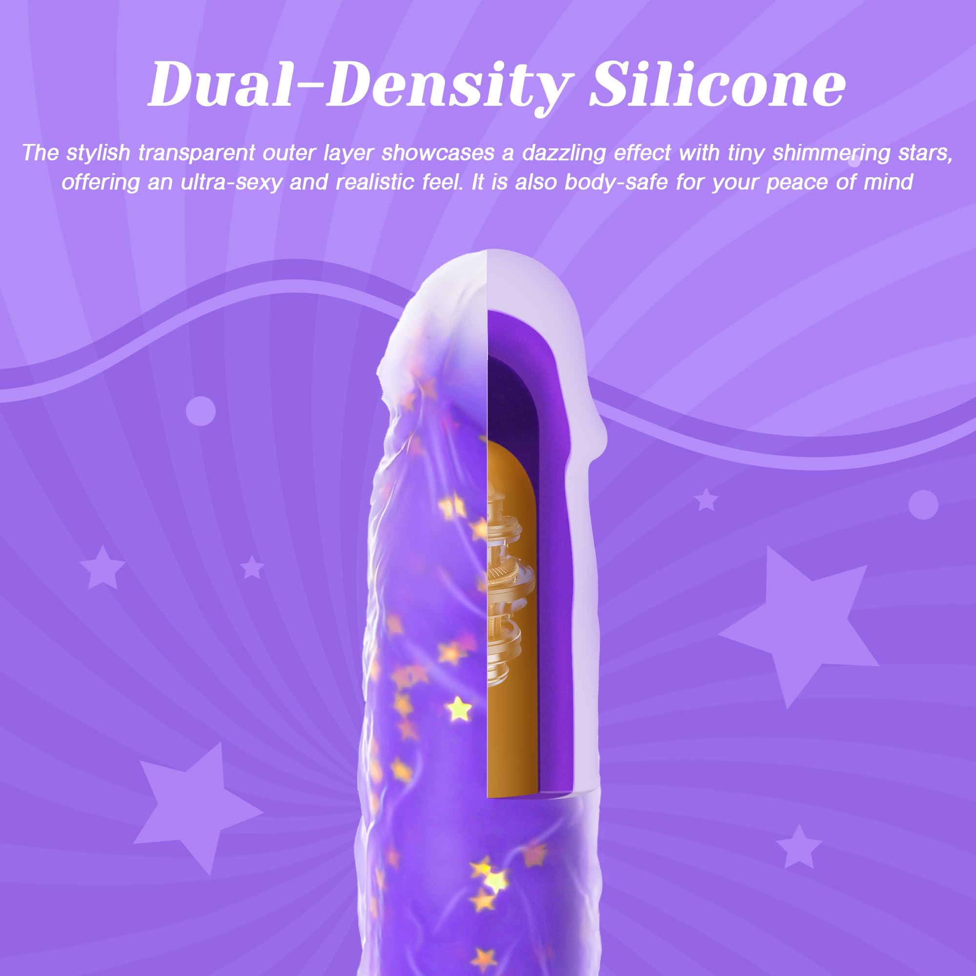5 Thrusting Swinging & 7 Vibration Modes 9.25" Realistic G-Spot Stimulator Heating Dildo Vibrator