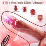 Realistischer Heizdildo, ferngesteuerter Penis mit 9 Vibrationen und 3 Teleskop- und Schwingmodi 