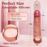 App Control Vibrating Penis Extender with Cock Ring Realistic Penis Sleeve Male Sex Toys