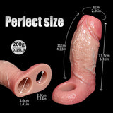 6.7'' Girth Thick Realistic Penis Sleeve Cock Sleeve With Cock Ring Silicone Penis Extender