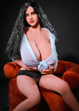 61.4IN 77.2LB Sex Doll Big Breast Wheat-colored Skin With Long Black Curly Hair Masturbator