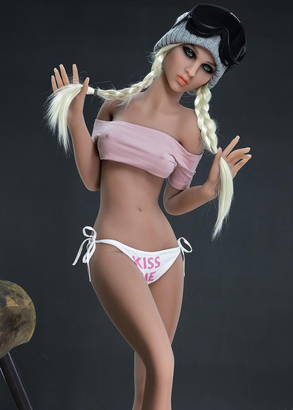 61.8IN 61.7LB Sex Doll Wheat-colored Skin With Long Blonde Hair Masturbator - propinkup