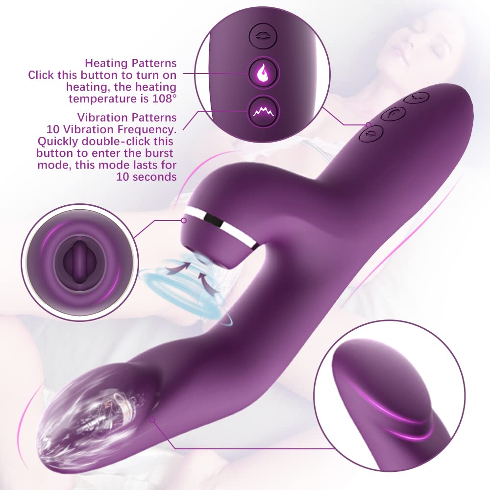 10 Vibration & 5 Sucking Rabbit Vibrator Nipple G-spot Vibrator