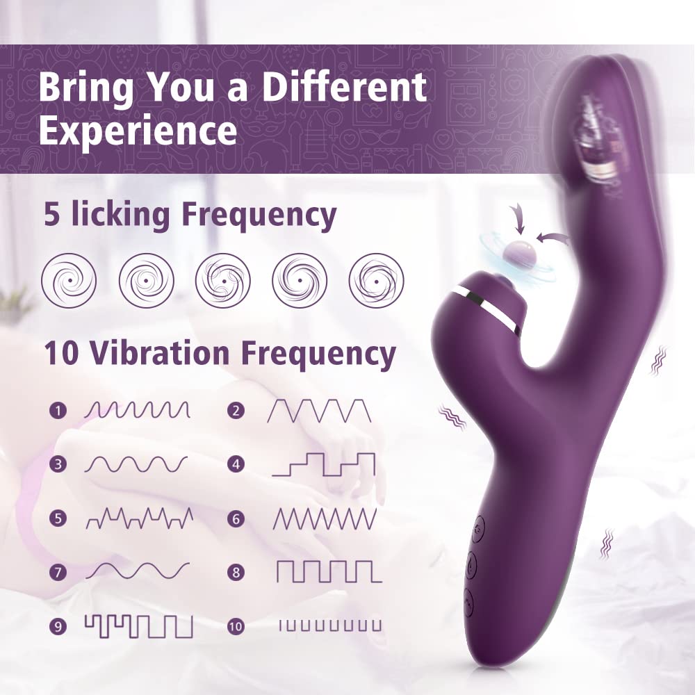 10 Vibration & 5 Sucking Rabbit Vibrator Nipple G-spot Vibrator