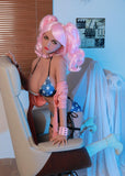 62.2IN 66.1LB Sex Doll Green Eyes With Pictured Pink Hair And 521 Pink Hair Masturbator