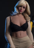 63IN 99.2LB Sex Doll Green Eyes Light Brown Skin With Long White Hair Skin Male Masturbator