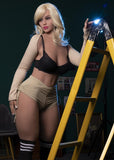 63IN 99.2LB Sex Doll Green Eyes Light Brown Skin With Long White Hair Skin Male Masturbator