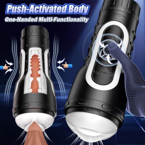 6 Vibration Modes Squeezable Split Detachable Design Sex Machine Stroker Male Masturbation Sex Toy
